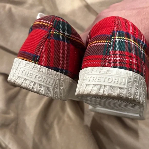 Red Plaid Tretorn Sneakers size 7 - Picture 8 of 9